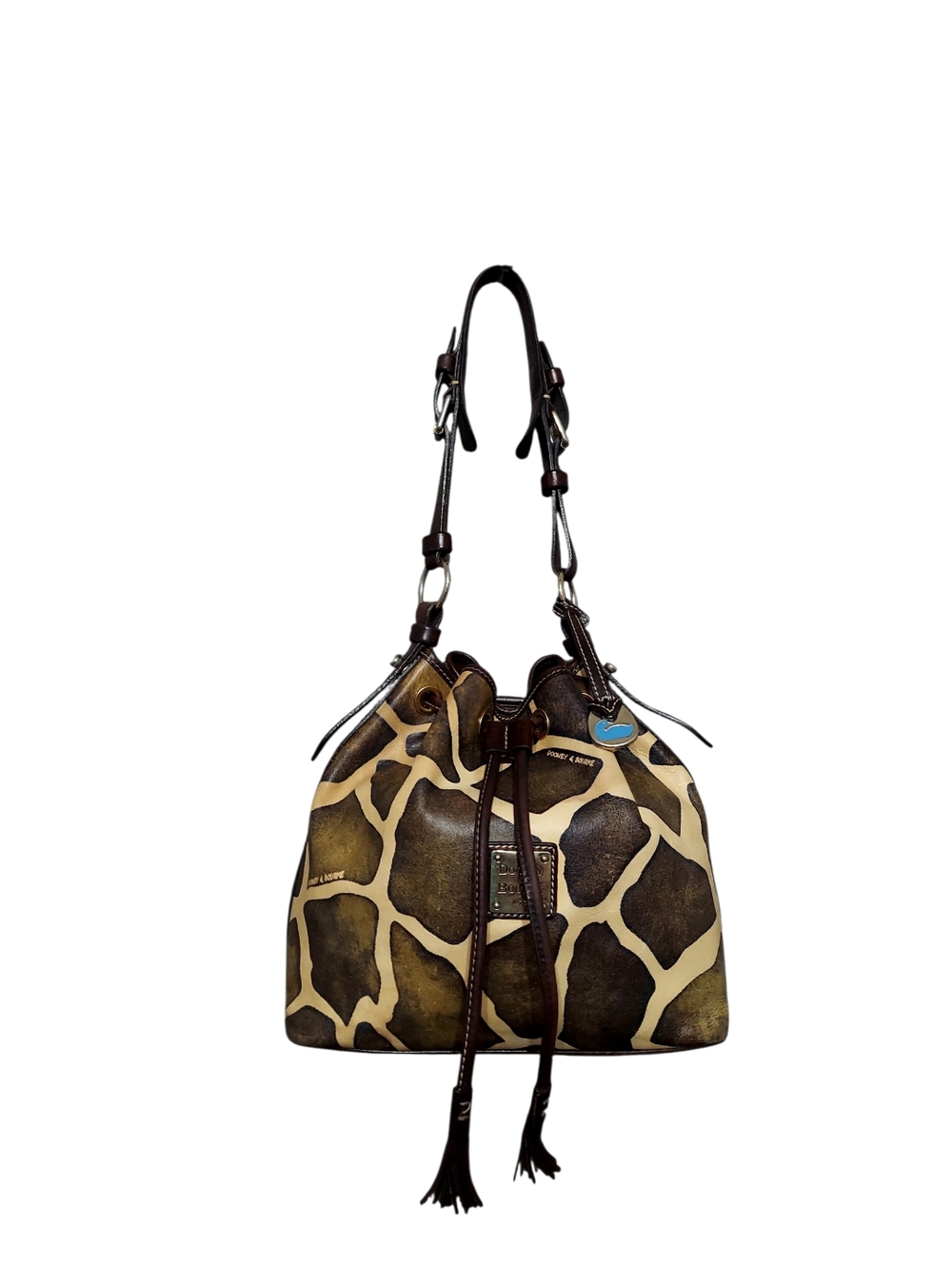 Dooney & Bourke Giraffe Bucket Drawstring Shoulder Bag Y2K EUC